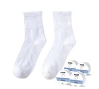 BYESOX 12 Pairs Disposable Socks for Travel, One-Time Socks, Compressed, Good for On the Go, White/Opulent Garden, One Size