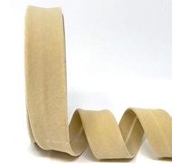 Byesta Fany Velvet Bias Binding - 30mm Wide - Cream - Per Metre