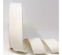 Byesta Fany Velvet Bias Binding - 30mm Wide - White - Per Metre