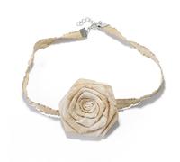 BYETOCE Deep Purple Rose Choker Gothic Rose Vintage Handmade Collarbone Necklace Elegant French Flower Adjustable Charm Chain for Women Wedding Holiday Costume Party Jewelry, XL, Brass, Cubic Zirconia