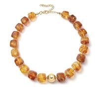 BYETOCE Summer Jewelry Square Chunky Beaded Necklace for Women Trendy Statement Colorful Beach Acrylic Resin Bead Punk Y2k Choker Necklaces Boho Charm Fashion Accessory Jewelry, Resin, No Gemstone