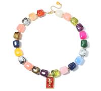 BYETOCE Summer Jewelry Square Chunky Beaded Necklace for Women Trendy Statement Colorful Beach Acrylic Resin Bead Punk Y2k Choker Necklaces Boho Charm Fashion Accessory Jewelry, XL, Resin, No Gemstone