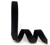 Byetsa Black 18mm Velvet Bias Binding on a 3m Length (N.B. This is a Cut Form a roll, Presented on a Bertie's Bows Ribbon Card)