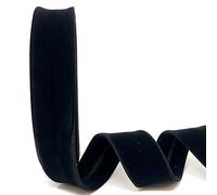 Byetsa Black 30mm Velvet Bias Binding per metre (N.B. This is a Cut Form a roll, Presented on a Bertie's Bows Ribbon Card)