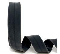 Byetsa Charcoal 30mm Velvet Bias Binding per metre (N.B. This is a Cut Form a roll, Presented on a Bertie's Bows Ribbon Card)