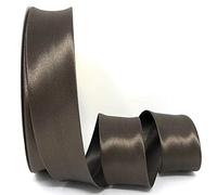 Byetsa Chocolate Brown 30mm Satin Bias Binding on a 2m Length (N.B. This is a Cut from a roll, Presented on a Bertie's Bows Ribbon Card)