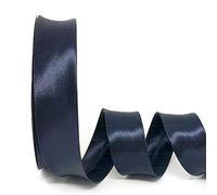 Byetsa Dark Navy 30mm Satin Bias Binding on a 2m Length (N.B. This is a Cut from a roll, Presented on a Bertie's Bows Ribbon Card)
