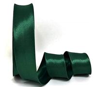 Byetsa Forest Green 30mm Satin Bias Binding on a 2m Length (N.B. This is a Cut from a roll, Presented on a Bertie's Bows Ribbon Card)