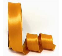 Byetsa Gold 30mm Satin Bias Binding on a 2m Length (N.B. This is a Cut from a roll, Presented on a Bertie's Bows Ribbon Card)