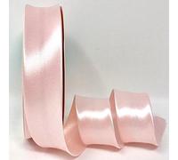 Byetsa Iced Pink 30mm Satin Bias Binding on a 2m Length (N.B. This is a Cut from a roll, Presented on a Bertie's Bows Ribbon Card)