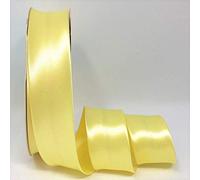 Byetsa Lemon 30mm Satin Bias Binding on a 2m Length (N.B. This is a Cut from a roll, Presented on a Bertie's Bows Ribbon Card)