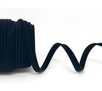 Byetsa Navy Blue 10mm Velvet Piping on a 2m Length (N.B. This is a Cut from a roll, Presented on a Bertie's Bows Ribbon Card)