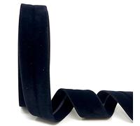 Byetsa Navy Blue 30mm Velvet Bias Binding per metre (N.B. This is a Cut Form a roll, Presented on a Bertie's Bows Ribbon Card)