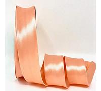 Byetsa Peach 30mm Satin Bias Binding on a 2m Length (N.B. This is a Cut from a roll, Presented on a Bertie's Bows Ribbon Card)