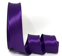 Byetsa Purple 30mm Satin Bias Binding on a 2m Length (N.B. This is a Cut from a roll, Presented on a Bertie's Bows Ribbon Card)