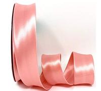 Byetsa Rose Pink 30mm Satin Bias Binding on a 2m Length (N.B. This is a Cut from a roll, Presented on a Bertie's Bows Ribbon Card)