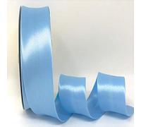 Byetsa Sky Blue 30mm Satin Bias Binding on a 2m Length (N.B. This is a Cut from a roll, Presented on a Bertie's Bows Ribbon Card)