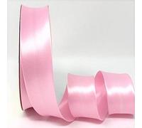 Byetsa Soft Pink 30mm Satin Bias Binding on a 2m Length (N.B. This is a Cut from a roll, Presented on a Bertie's Bows Ribbon Card)