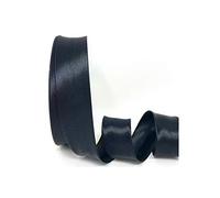 Byetsa Stunning Black 30mm Satin Bias Binding on a 2m Length (N.B. This is a Cut from a roll, Presented on a Bertie's Bows Ribbon Card)