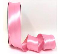 Byetsa Sugar Pink 30mm Satin Bias Binding on a 2m Length (N.B. This is a Cut from a roll, Presented on a Bertie's Bows Ribbon Card)