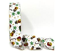 Byetsa White Christmas Theme Print 30mm Bias Binding on a 25m Roll