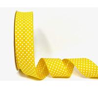Byetsa Yellow 30mm Polka Dot Bias Binding on a 2m length (N.B. this is a cut from a roll) Ideal for bunting, craft projects, sewing
