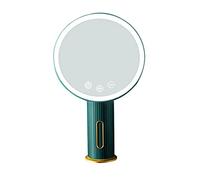 BYETYDFC Free Standing Dressing Table Vanity Mirror 31.5 * 19Cm Green Led Makeup Mirror With Light Desktop Rotating Vanity Round Shape Cosmetic Mirrors 31.5 * 19Cm Green