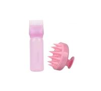 Byezhou Scalp Massager Shampoo Brush & Squeeze Comb Applicator Bottle with Graduated Scale Head Relaxation Tools for Home Salon Comb Applicators