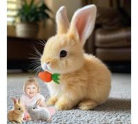 Byffoer Bouncing Rabbit, Interactive Electronic Pet Plush Rabbit Toy with Sound Movements Wiggle Rabbit Cuddly Toys Easter Bunny Plush Toy