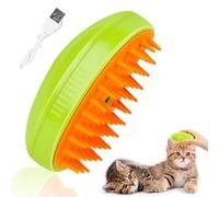 Byffoer Cat Steamy Brush, Green - 3-in-1 Steam Grooming Brush for Cats, Long & Short Hair, Pet Owners