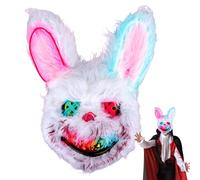 Byffoer Halloween Mask Horror Rabbit Mask, LED Bloody Rabbit Mask Scary Halloween Mask for Adults Children, Halloween Bunny Masks for Halloween Costume Carnival Party Cosplay Masquerade