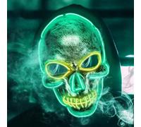 Byffoer LED Skull Mask, Halloween Skull Mask, LED Light Skull Mask, Luminous Skull Mask, Scary Skull Masks with 3 Light Modes, Skeleton for Cosplay, Halloween Party