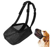 Byffoer Muzzle for Dogs, Anti-Toxic Bait Muzzle, Soft Adjustable Mesh, Black, Nylon, S (snout 22-25 cm, circumference 23 cm)