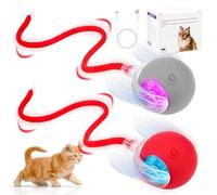Byffoer Pack of 2 Interactive Cat Ball Toy, Electric Cat Toy, Self-Moving Intelligent Cat Toy, Automatic Rolling Ball, Stimulate the Hunting Instinct of Cats