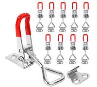 Byffoer Stainless Steel Toggle Latch, Pack of 10, Adjustable Toggle Lever Tensioner, Box Closure, Hold Capacity Latch Button Toggle Latch for Cupboards, Doors, Boxes, Suitcases
