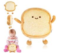Byffoer Toast Bread Cuddly Toy, 18 cm Funny Toast Cushion Toast Bread Cushion, Soft Plush Toy Toast Cut Bread Pillow for Children Adults Home Decoration