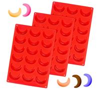 Byffoer Vanilla Crescent Silicone Baking Mould, Pack of 3 Transparent Crescent Moulds for Biscuits and Chocolates