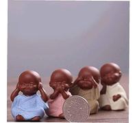 BYFRI 1pc Monk Figurines, Cute Little Buddha Statue Creative Crafts Ornament as Home, Office Car Interior Display Decoration Dolls(random Style)