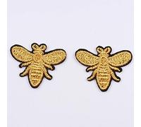 BYFRI Iron on Patches,10pcs Embroidered Bee Patches Applique Kit Assorted Size Decoration Sew on Patches for T-shirt, Skirt, Jeans, Vests, Hat