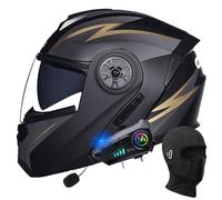 BYGMWEP Bluetooth Modular Motorbike Helmet, DOT/ECE Approved Flip Up Full Face Motorcycle Helmet, with Double Visor Built-in Speaker Headset Microphone, for Automatic Answering S~XL