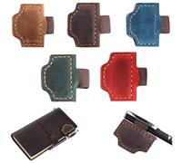 Bygone Mark Bookmark with Pen Holder, Magnetic Leather Book Mark, Personalized Magnetic Leather Pen Holder Bookmark for Travelers, Retro Magnetic Pen Plug 5PCS