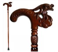 BYGSBKDP Wood Walking Cane for Men And Women - Hand-carved 35.4'' Ergonomic Walking Stylish Animal Shapes Carved Wood Cane Old Elderly People Comfortable Accessory - Affordable Gift (K)