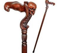 BYGSBKDP Wood Walking Cane - for Men And Women, Rustic Walking Sticks for Men, Walking Sticks Skull, Walking Stylish Animal Shapes Carved Wood Cane Old Elderly People Comfortable Accessory Gift (D)