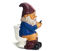 Bygytyo Naughty Resin Gnomes on Toilet Outdoor Garden Gnome Statue Christmas Halloween Garden Decoration Gifts,Suitable for Lawns,Courtyards,Patios,Desks,Gardens,Etc.