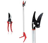Byhagern 32-Inch Cut and Hold Pruners, Long-Reach Tree Pruner with Rotating Cutter Head, Long Pruning Shears for Garden, Fruit Picking, Branches Trimming