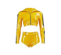 BYHai Kill Bill Costume Beatrix Kiddo The Bride Costume Cosplay Suit Sexy Kung Fu Outfit with Jacket Pants for Women XL