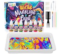 BYHANO Water Marbling Paint Kit for Kids 6-12 Years, Create Magical Art with 7 Vibrant Colors, Creative DIY Craft STEM Toys, Ideal Birthday Gift for 6 7 8 9 10 11 12 Boys & Girls