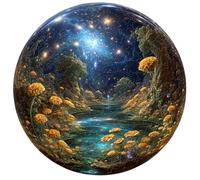 BYHEARTOHOME Wooden Puzzles for Adults - 200 Pieces Crystal Ball World Puzzle - Unique Shapes Wooden Jigsaw Puzzles for Adults - Eco-Friendly Home Office Decor (M-11.4 * 11.4in)