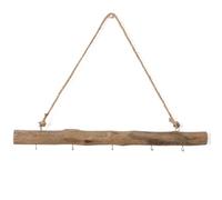 BYHER 15-Inch Driftwood Wall Hanging Jewelry Hanger - Rustic Wood Logs Hanging Branch Decor with 5 Hooks, Handcrafted from Natural Drift Wood Pieces for Crafts (Rustic)