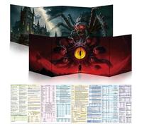 Byhoo DM Screen 2 PCS for D&D 5E - Artistic DND Screen Accessories - Swamp Widow & The Scarlet Eye, Waterproof Dry Erase Surface, Portable Tri-Fold A4 Size with Adjustable Stands